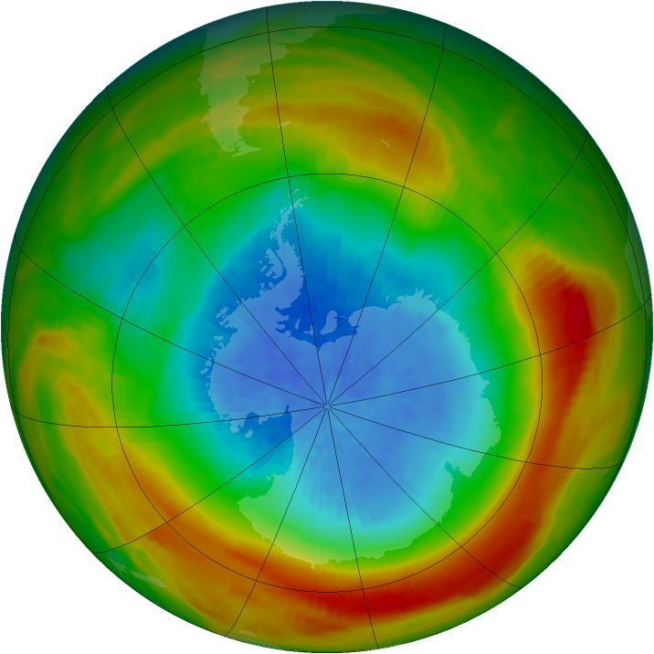 Antarctic ozone map for 04 October 1981